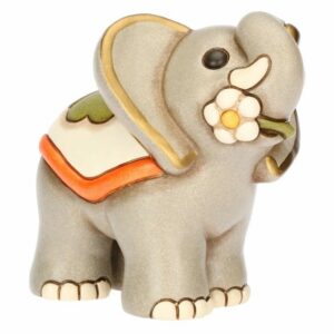 Elefante Elly con fiore in ceramica, medio