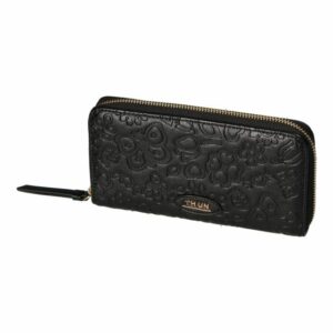 Portafogli con chiusura zip in ecopelle nero Sempre con me