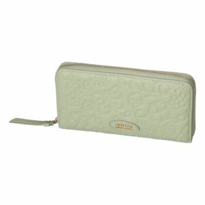 Portafogli con chiusura zip in ecopelle verde acqua Sempre con me
