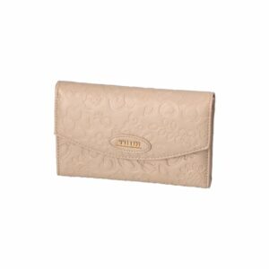 Portafogli con chiusura bottone in ecopelle beige Sempre con me