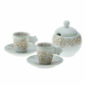 Set 2 tazzine caffè con zuccheriera Eleganza