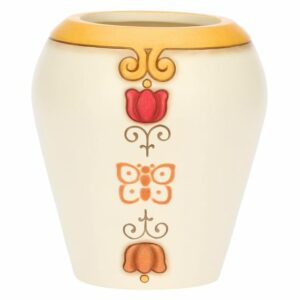 Vaso in ceramica Eolia con farfalla e fiori, medio