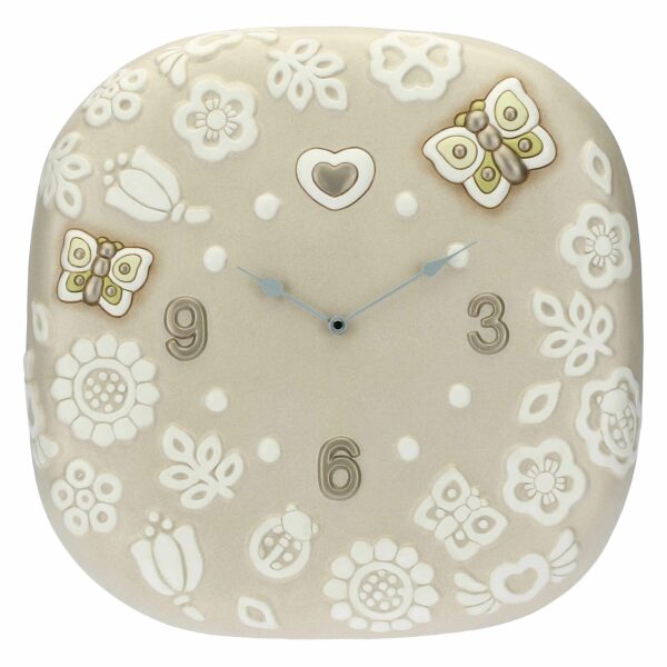 Orologio tondo da parete Prestige con fiori e farfalle GrandeTHUN