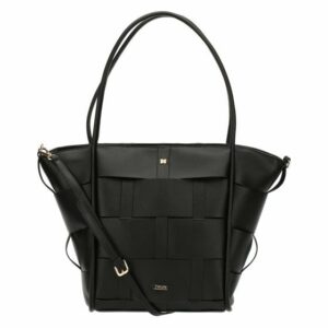 Borsa thun intreccio in ecopelle grande, nero