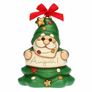 Gnomo Oliver albero di Natale con scritta Auguri in ceramica THUN