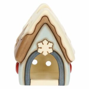 Porta tea-light casetta con vischio in ceramica Inverno Incantato THUN