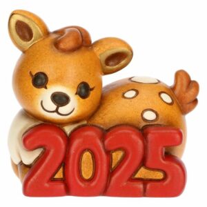 Cerbiatto Amy Buon Anno 2025 in ceramica thun