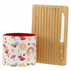 Set tagliere in legno e sacchetto porta pane Sorprese di Natale THUN