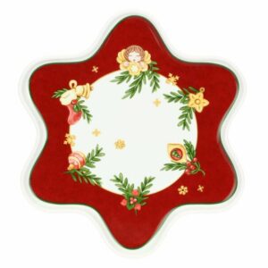 Piatto a forma di stella in porcellana Sorprese di Natale thun