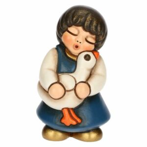 Bimba con oca in ceramica Presepe Classico THUN