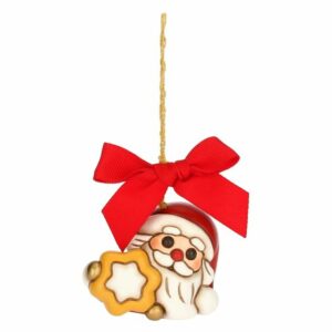 Addobbo natalizio Babbo Natale thun con stella in ceramica, piccolo
