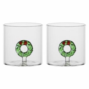 Set 2 bicchieri con ghirlanda Sorprese di Natale THUN