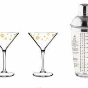 Set 2 Bicchieri Martini con Shaker