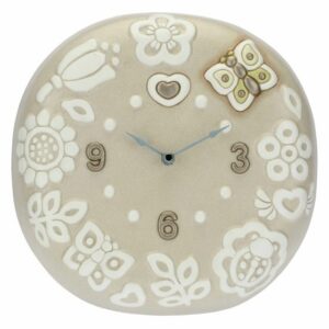 Orologio tondo da parete Prestige THUN con fiori e farfalla medio