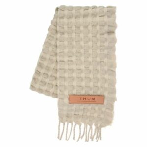 Sciarpa di lana con frange beige THUN