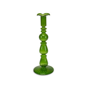 Candeliere verde in vetro Henriette