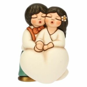 Sposini thun in ceramica con cuore, piccoli