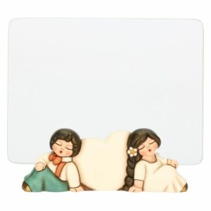 Portafoto thun sposini con cuore in ceramica e vetro