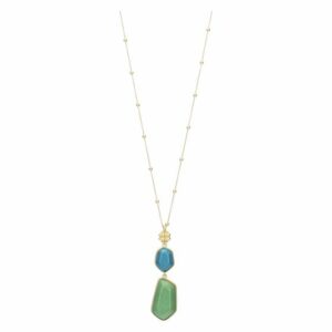 Collana con pietre in ceramica e quadrifoglio thun