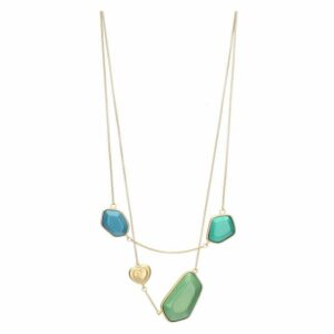 Collana con pietre, quadrifoglio e cuore in ceramica thun