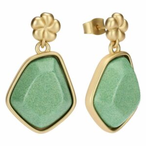 Orecchini pendenti con fiore e pietra Thun