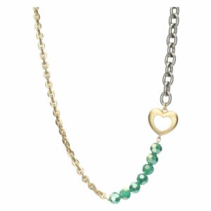 Collana thun cuore e perline