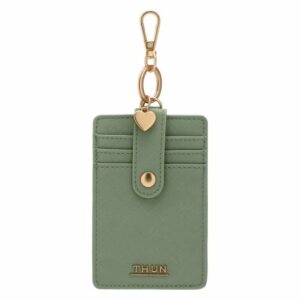 Porta carte thun con gancio in ecopelle, verde