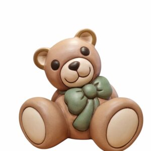 Teddy con fiocco in ceramica grande