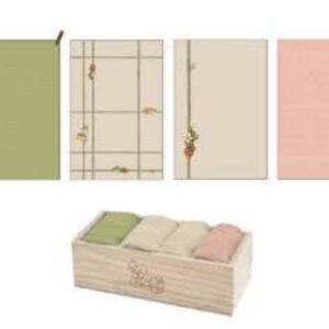 Set 4 strofinacci con scatola in legno Country Bloom thun