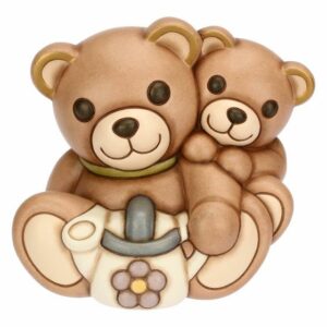 Coppia Teddy Primavera Thun in ceramica con annaffiatoio