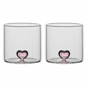 Set 2 bicchierini in vetro con cuore THUN