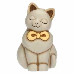 Gatto Momi con fiocco in ceramica, grande Thun