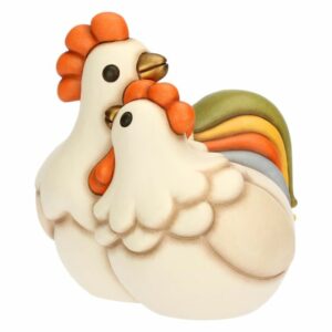 Coppia gallo Jack e gallina Ester in ceramica THUN