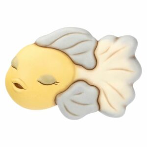 Formella 3D pesce giallo e blu in ceramica, grande THUN