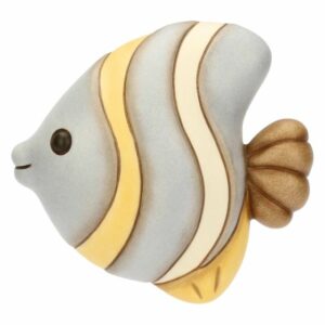 Formella 3D pesce a strisce in ceramica, piccola THUN