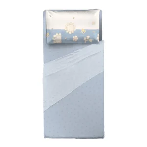 THUN® Completo Letto Singolo in Cotone Elegance Azzurro