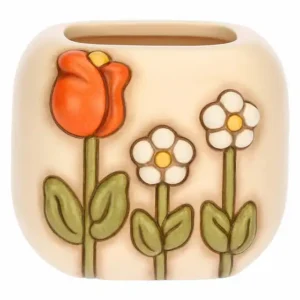 Portaspazzolini Thun "Fiori di Campagna" in Ceramica Happy Country