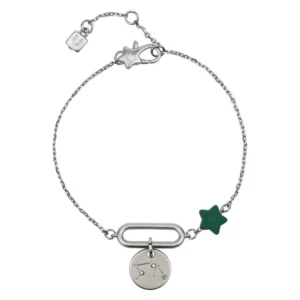 Bracciale THUN con pendente costellazione Acquario e stella in silicone verde