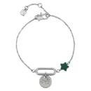 Bracciale THUN in acciaio con ciondolo costellazione Sagittario e stella verde in silicone