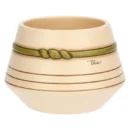 Coprivaso medio in ceramica THUN Sublime con decoro a nastro verde e linee orizzontali