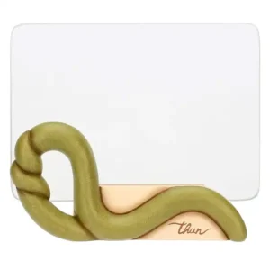 Portafoto Thun Sublime in vetro e ceramica con decorazione sinuosa sulla base