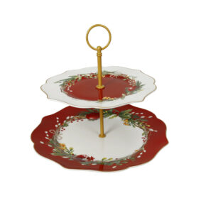 Alzatina con asta in oro, collezione Carol, Natale di Brandani