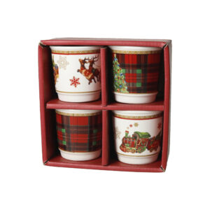 Set 4 Bicchierini in Bone China- Natale di BRANDANI
