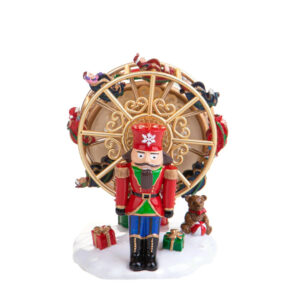 Carillon Schiaccianoci c/ruota, musica, movimento in resina, idea regalo natale Brandani