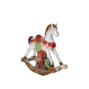 Cavallo a dondolo in porcellana Brandani Natale
