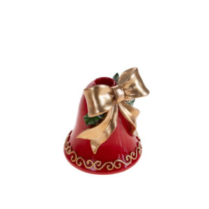 Portacandela campana in resina Brandani Natale