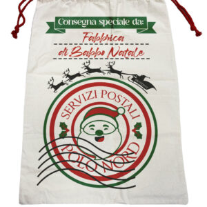 Sacco di Babbo Natale in cotone Polo Nord- Brandani