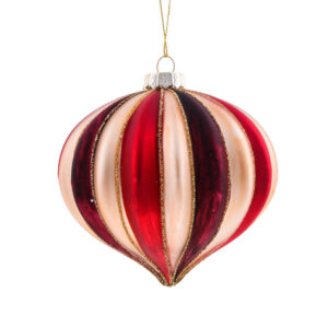 Sfera cipolla in vetro – addobbo albero di natale – Brandani