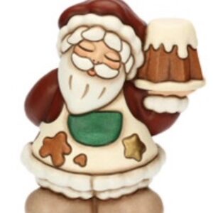 Babbo Natale con pandoro in ceramica, medio - Thun 2025