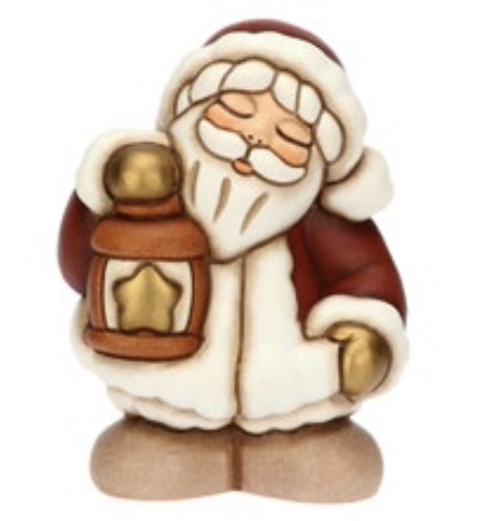 Babbo Natale con lanterna in ceramica, piccolo Thun 2025